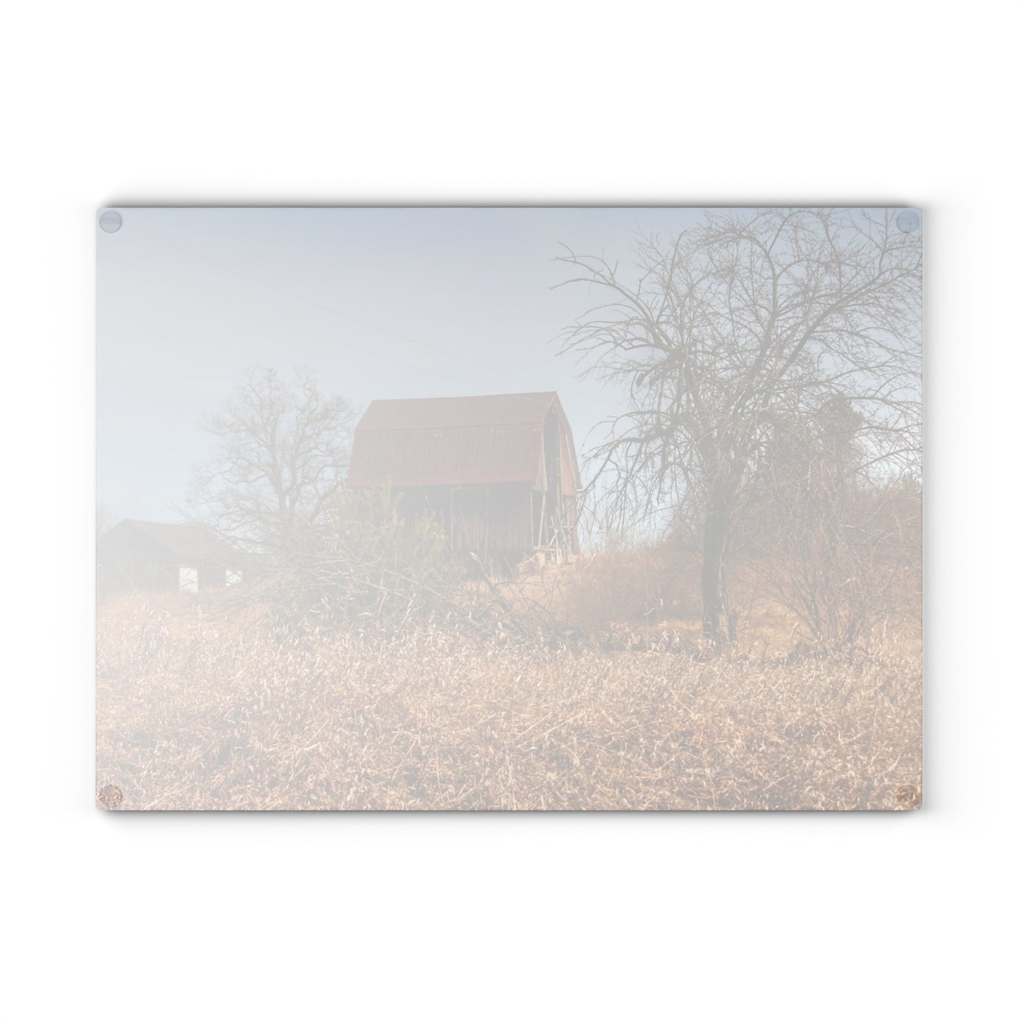 U R There Photography Klam Road Rusted Reds Rustic Farmhouse Tempered-Glass Cutting Board