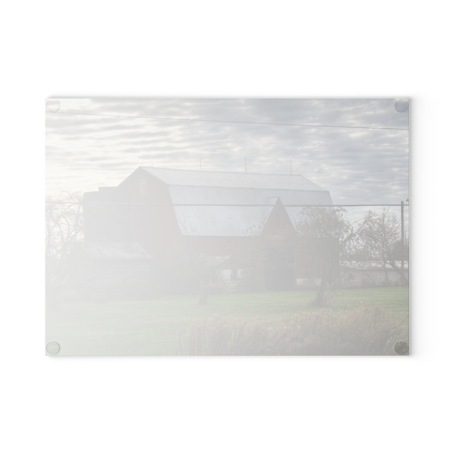 U R There Photography Dodge Road Red II Rustic Farmhouse Tempered-Glass Cutting Board