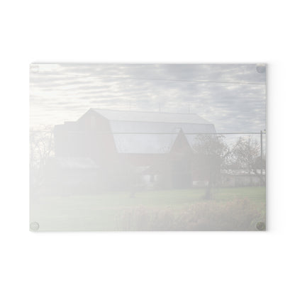 U R There Photography Dodge Road Red II Rustic Farmhouse Tempered-Glass Cutting Board