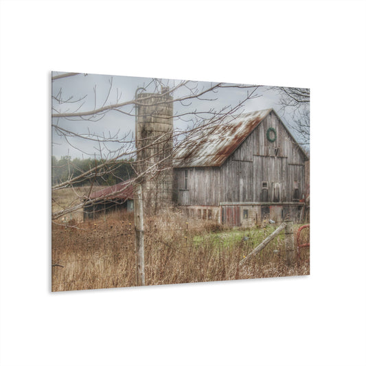 U R There Photography Churchill Christmas Barn I Rustic Farmhouse Acrylic Wall Print