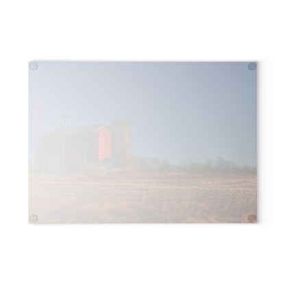 U R There Photography Applegate Road Red Rustic Farmhouse Tempered-Glass Cutting Board