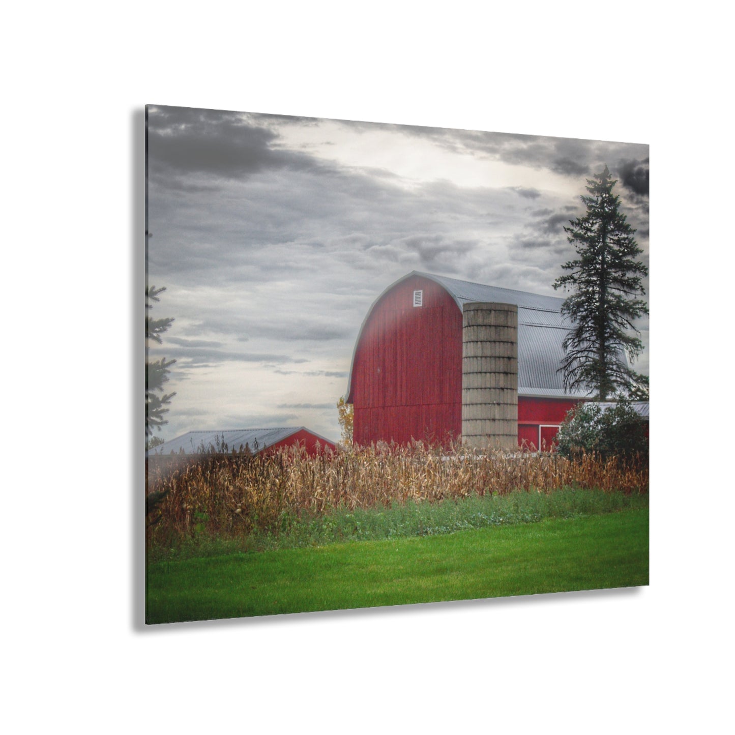 U R There Photography Haines Roadside Red and Silo Rustic Farmhouse Acrylic Wall Print