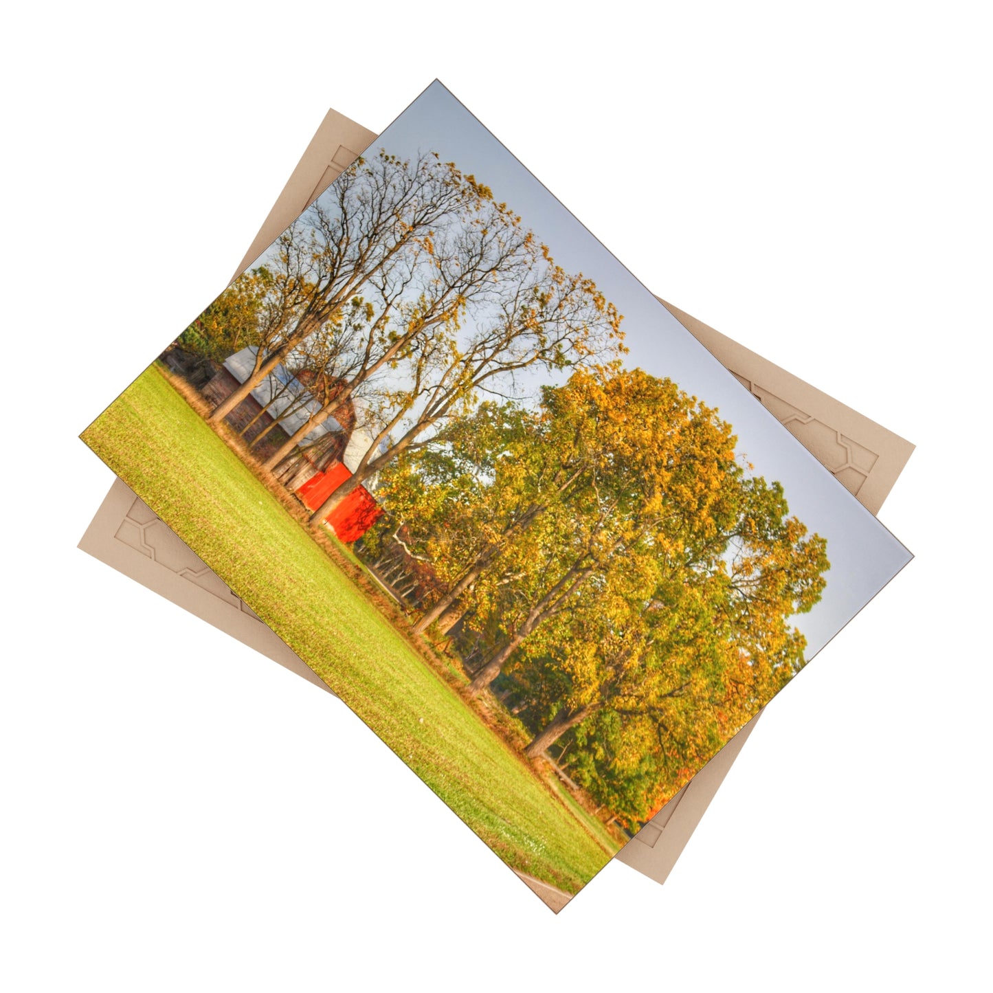 U R There Photography Barkley Road Red II Rustic Farmhouse Decorative Ceramic Tile