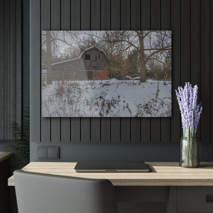 U R There Photography Hayes Road Grey in Winter II Rustic Farmhouse Acrylic Wall Print