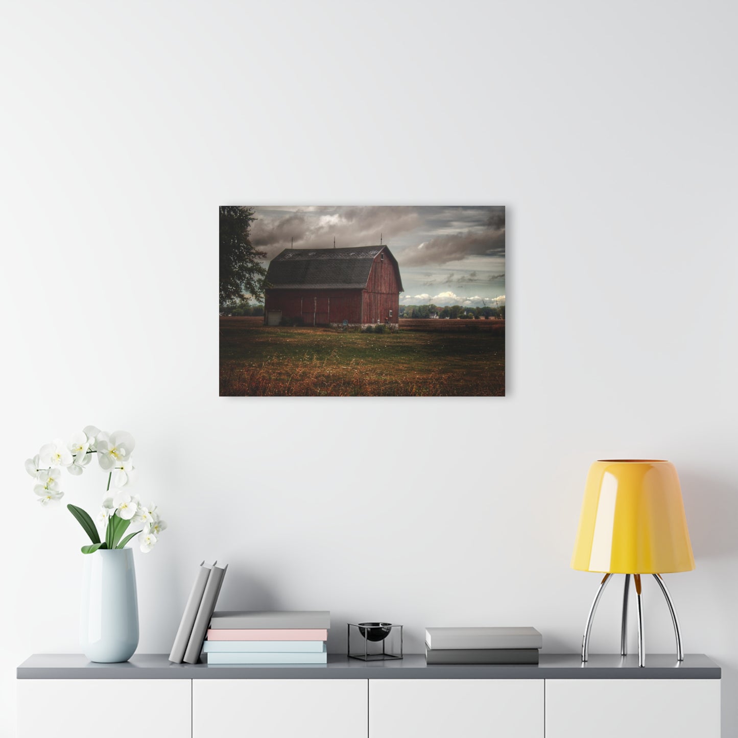 U R There Photography Fairgrove-Deckerville Red Rustic Farmhouse Acrylic Wall Print