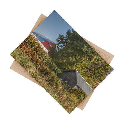 U R There Photography Barnes Road Hidden Red and Little Grey Rustic Farmhouse Decorative Ceramic Tile