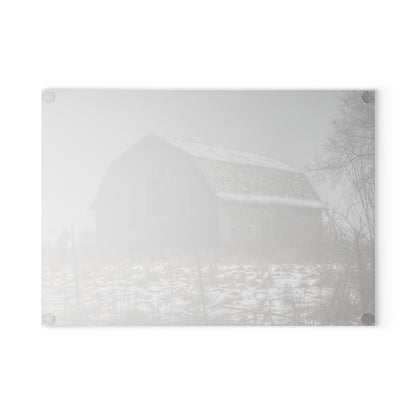 U R There Photography South Kirk Road Grey Rustic Farmhouse Tempered-Glass Cutting Board