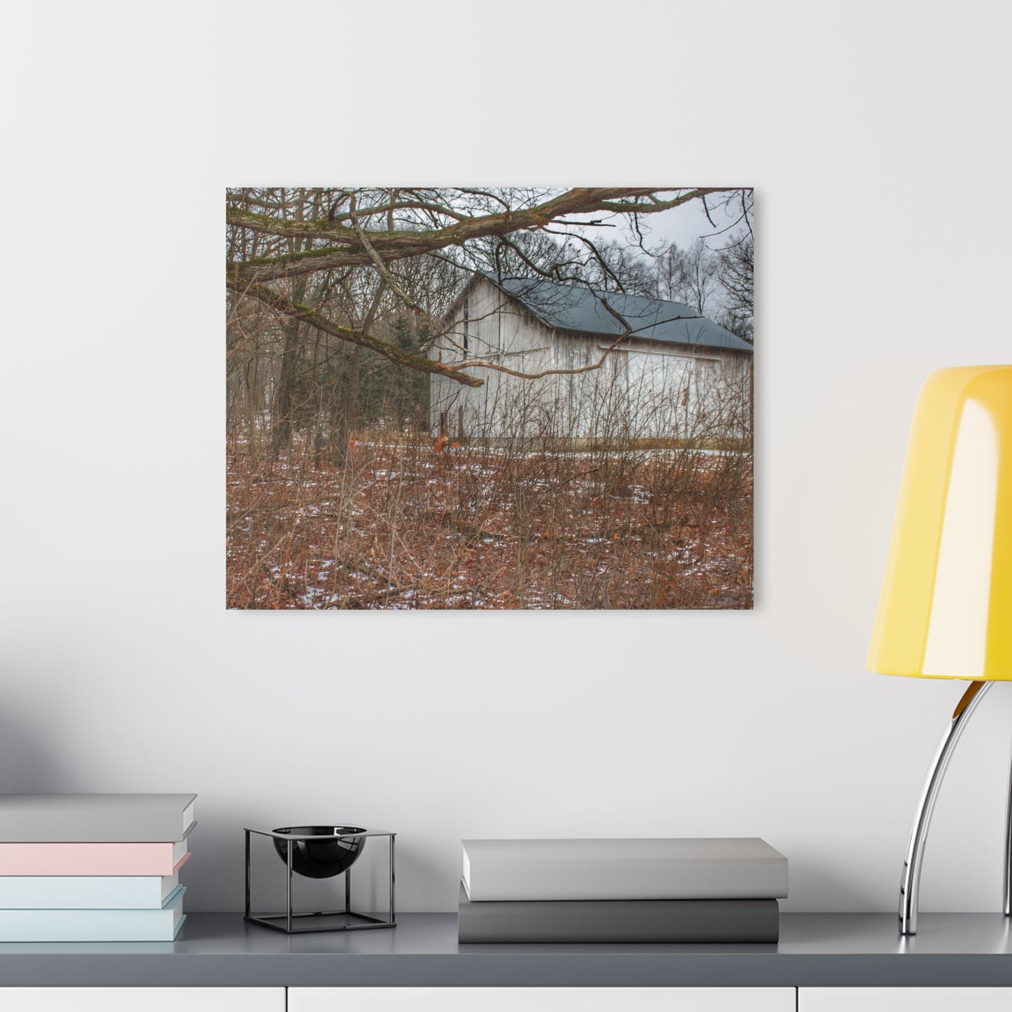 U R There Photography Norway Lake Hidden White Rustic Farmhouse Acrylic Wall Print