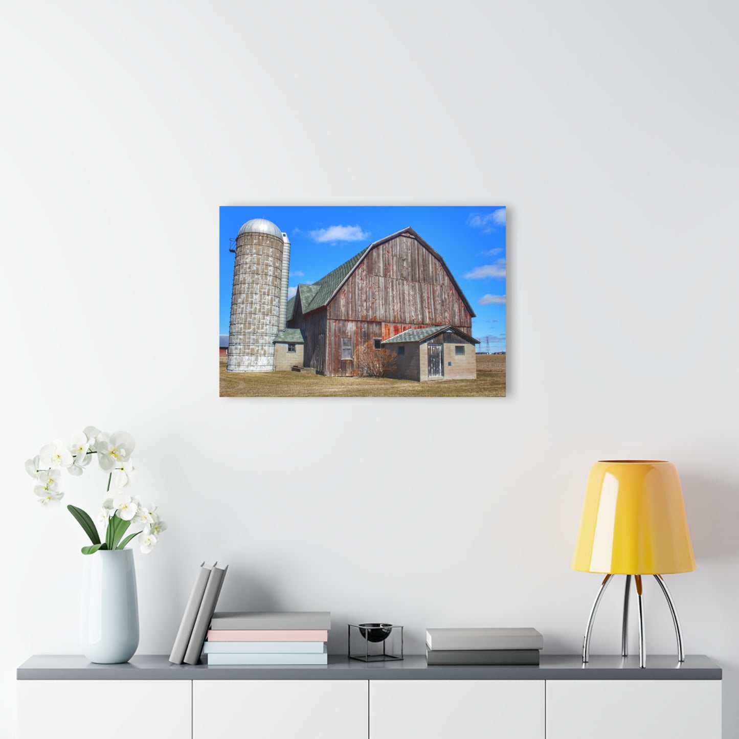 U R There Photography Roedel Road Red in Spring Rustic Farmhouse Acrylic Wall Print