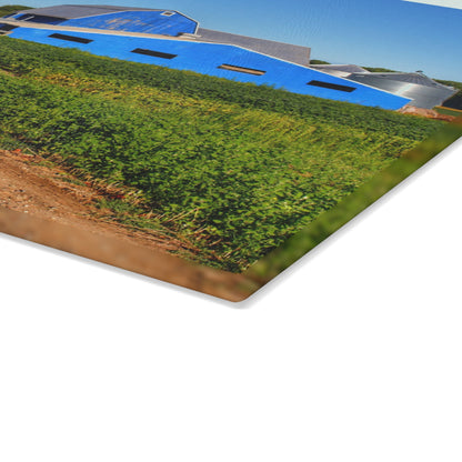 U R There Photography Kidder Road Blues I Rustic Farmhouse Tempered-Glass Cutting Board