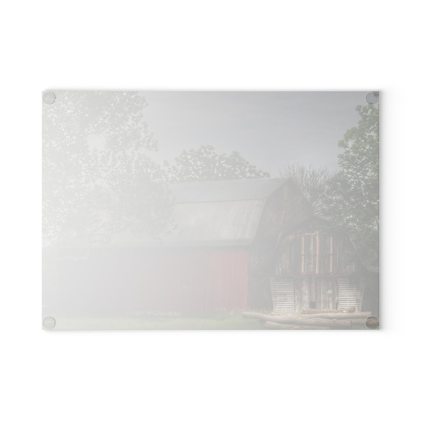 U R There Photography Barkley Road Buddies Rustic Farmhouse Tempered-Glass Cutting Board