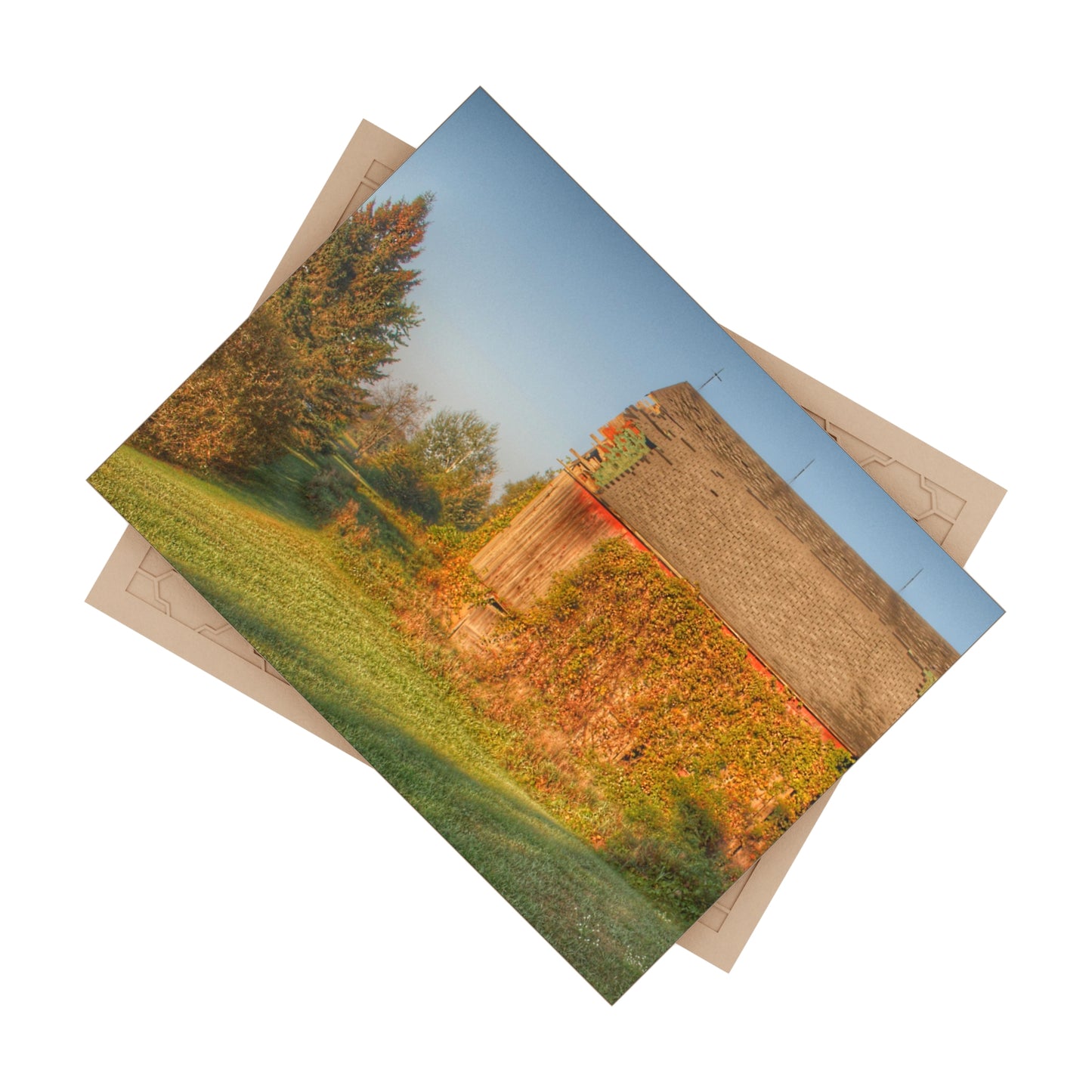 U R There Photography Bearanger Road Red Rustic Farmhouse Decorative Ceramic Tile