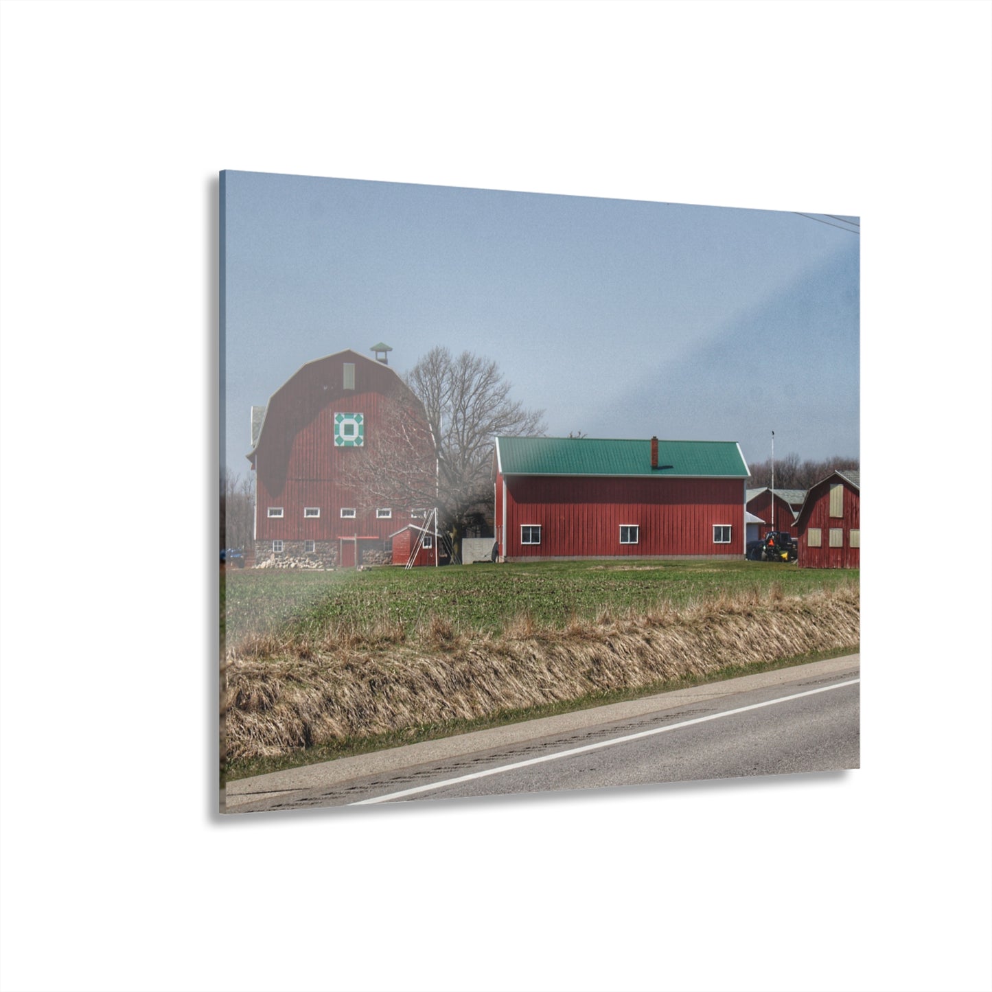 U R There Photography M-15 Quilted Red Rustic Farmhouse Acrylic Wall Print