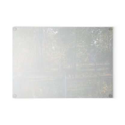 U R There Photography Chestnut Horse Among the Trees Rustic Farmhouse Tempered-Glass Cutting Board