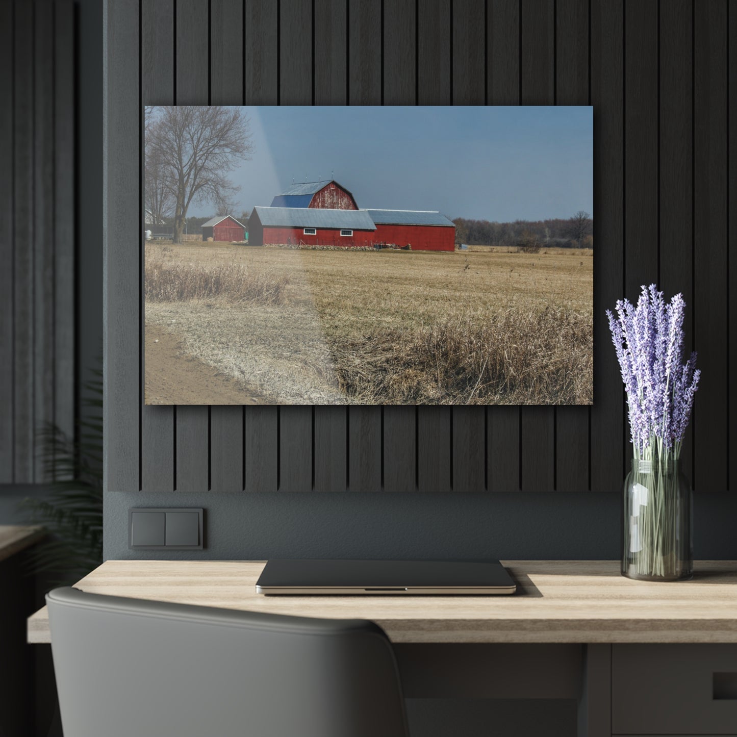 U R There Photography Romeo Plank Road Reds II Rustic Farmhouse Acrylic Wall Print
