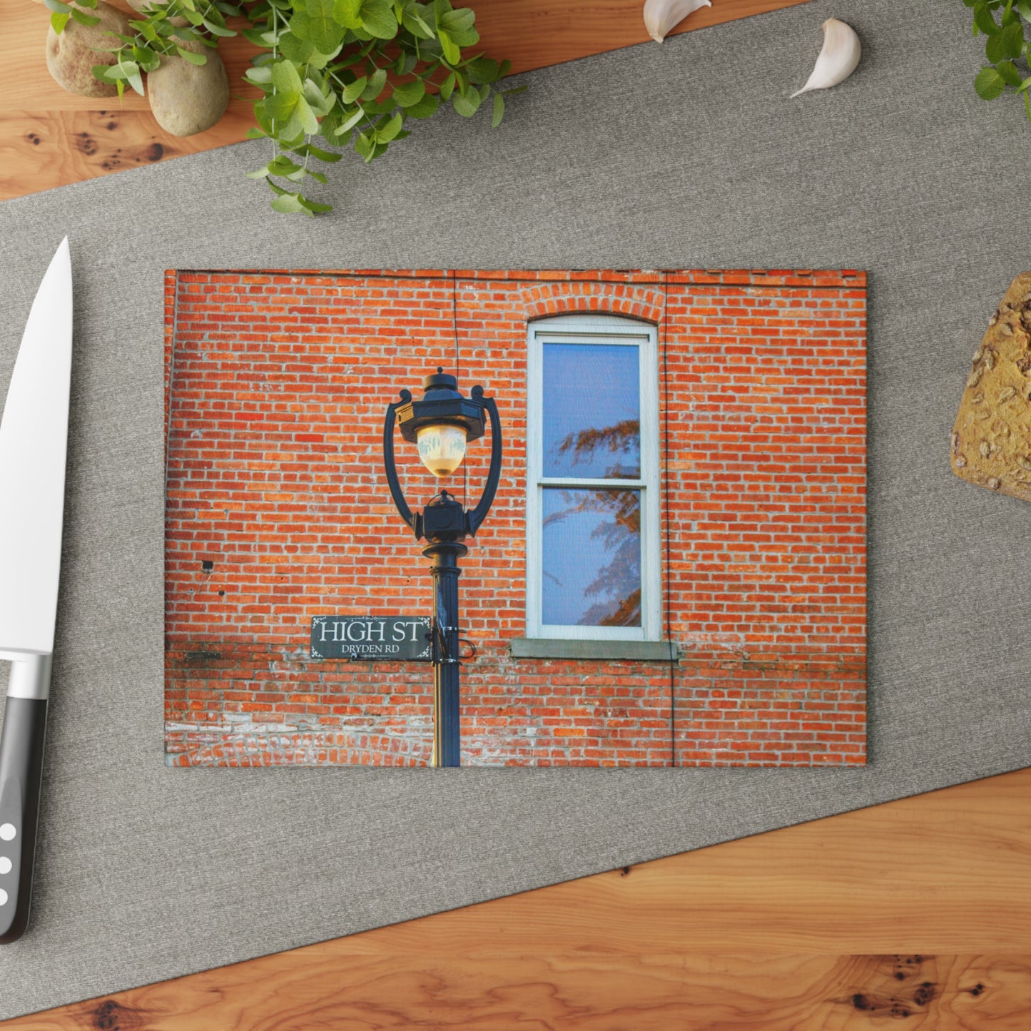 U R There Photography High Street Rustic Farmhouse Tempered-Glass Cutting Board