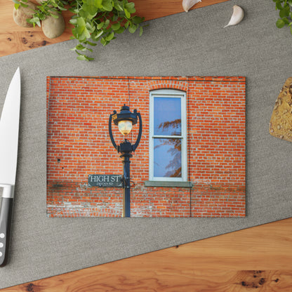 U R There Photography High Street Rustic Farmhouse Tempered-Glass Cutting Board