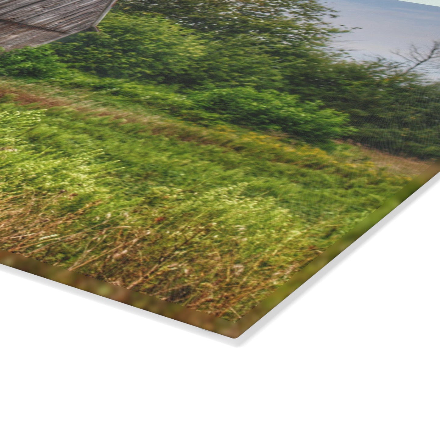 U R There Photography Frankford Road Grey Rustic Farmhouse Tempered-Glass Cutting Board