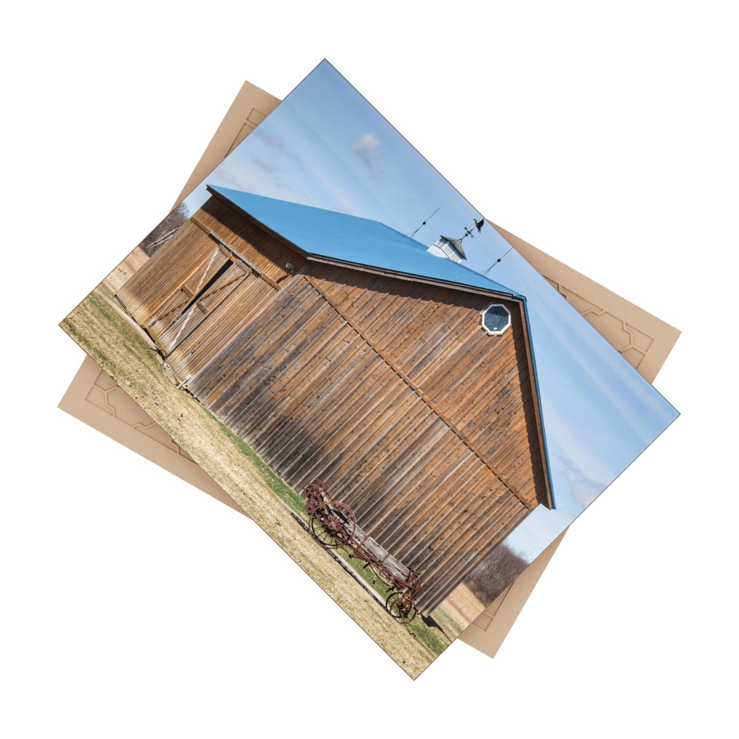 U R There Photography Barn and Buggy Rustic Farmhouse Decorative Ceramic Tile