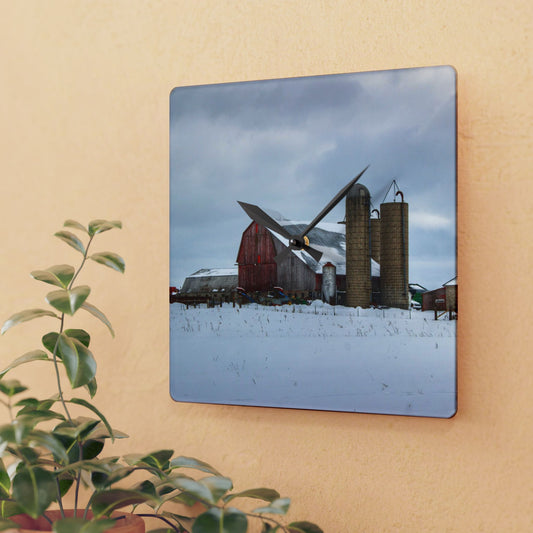 U R There Photography Five Lakes Farm II Rustic Farmhouse Acrylic Analog Wall Clock