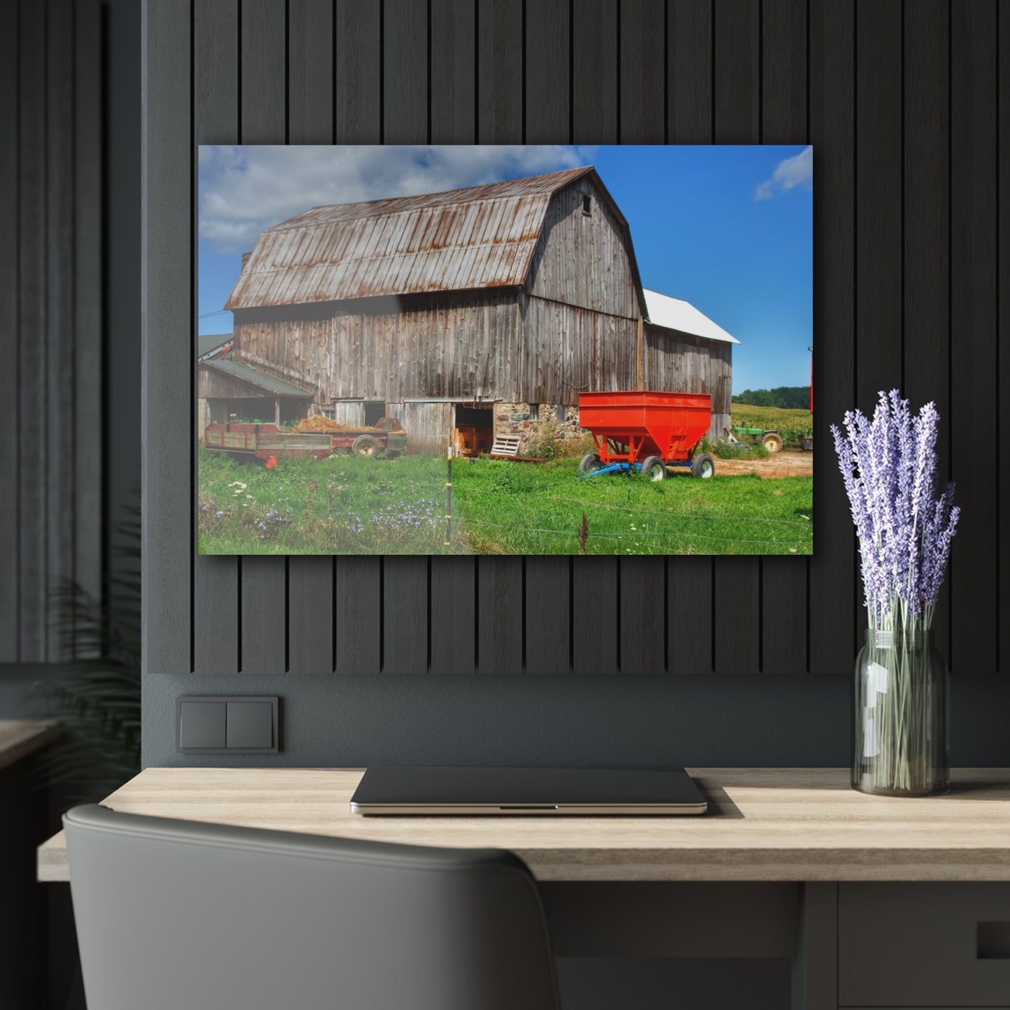 U R There Photography Kings Mill Grey Rustic Farmhouse Acrylic Wall Print