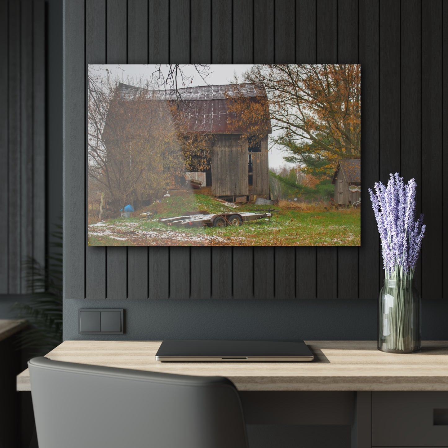 U R There Photography Frenchline Road Old Grey Rustic Farmhouse Acrylic Wall Print