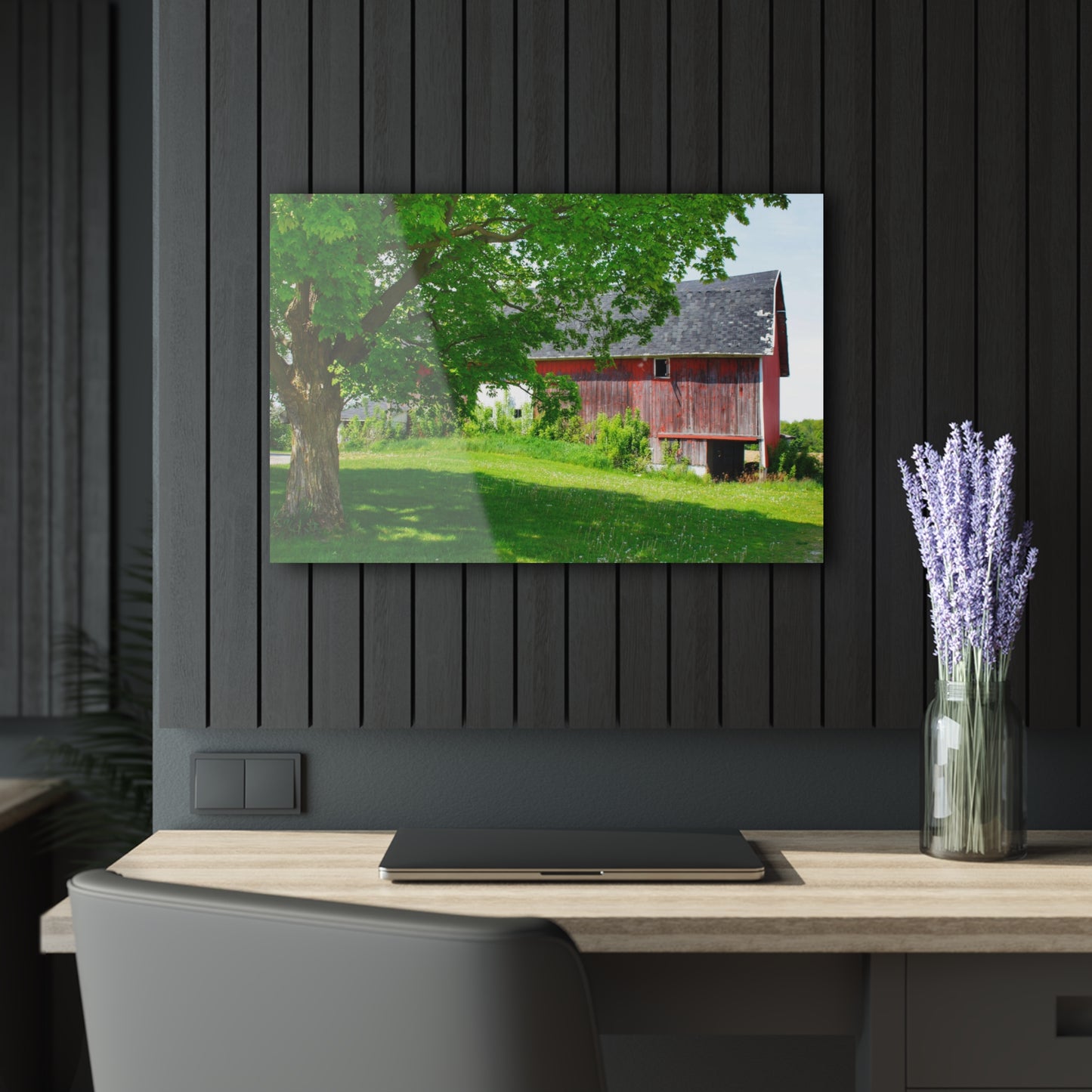 U R There Photography Colwood Road Red Rustic Farmhouse Acrylic Wall Print