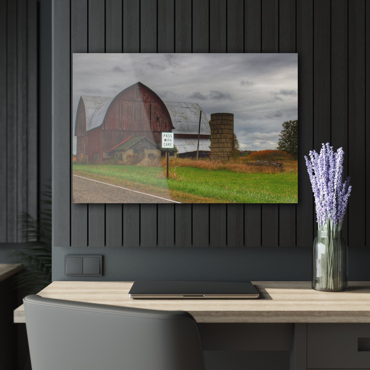 U R There Photography Valentine Road Red II Rustic Farmhouse Acrylic Wall Print