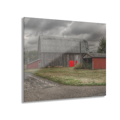 U R There Photography Wadsworth Road Grey Saltbox Rustic Farmhouse Acrylic Wall Print
