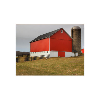 U R There Photography Brocker Road Red I Rustic Farmhouse Decorative Ceramic Tile 6" × 8" Glossy