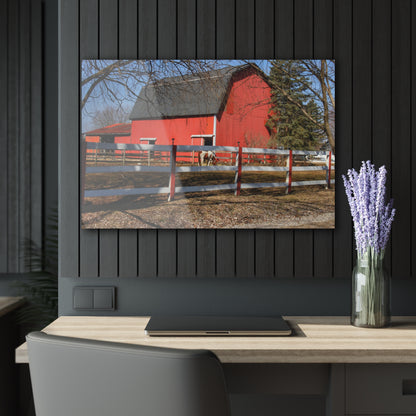 U R There Photography Wolcott Red and Filly Rustic Farmhouse Acrylic Wall Print