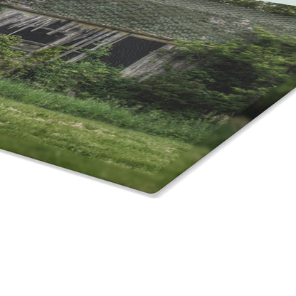U R There Photography Hunters Creek Forgotten Grey Rustic Farmhouse Tempered-Glass Cutting Board