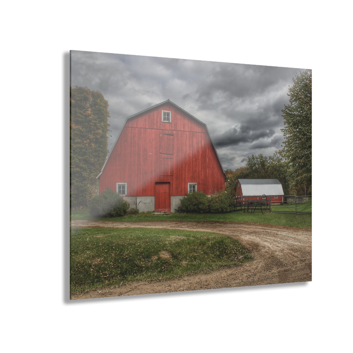 U R There Photography Horton Road Red and Silo Rustic Farmhouse Acrylic Wall Print