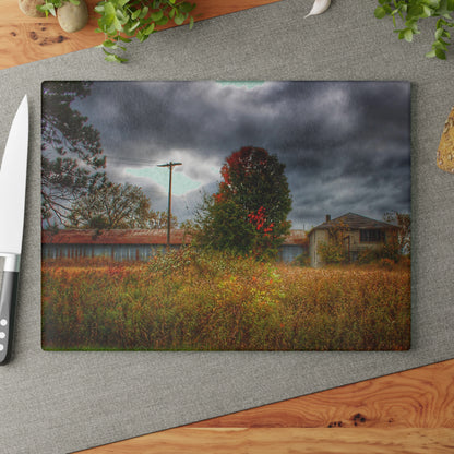 U R There Photography Farnsworth Forgotten Rustic Farmhouse Tempered-Glass Cutting Board