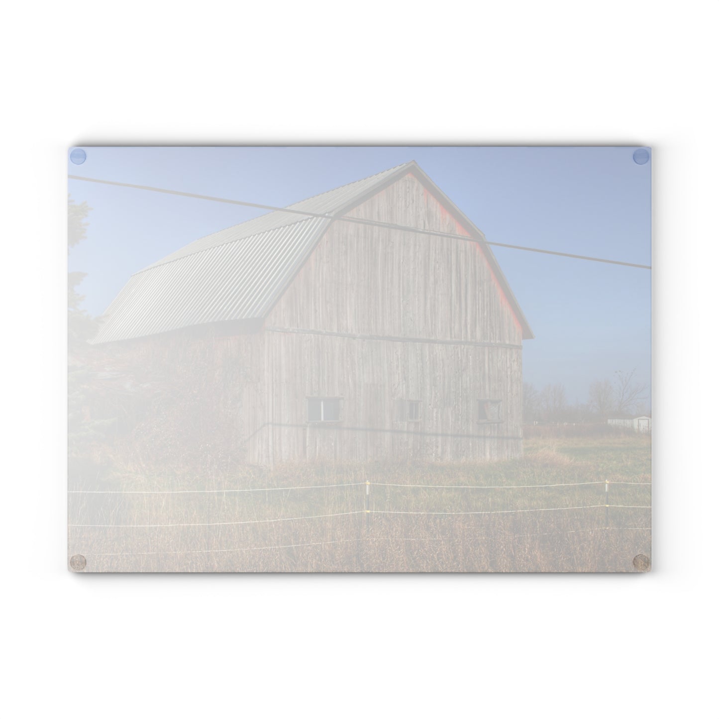 U R There Photography Dodge Road Grey I Rustic Farmhouse Tempered-Glass Cutting Board