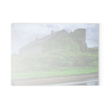 U R There Photography Metamora M-24 Grey IV Rustic Farmhouse Tempered-Glass Cutting Board