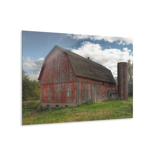 U R There Photography Baldwin Road Red Rustic Farmhouse Acrylic Wall Print