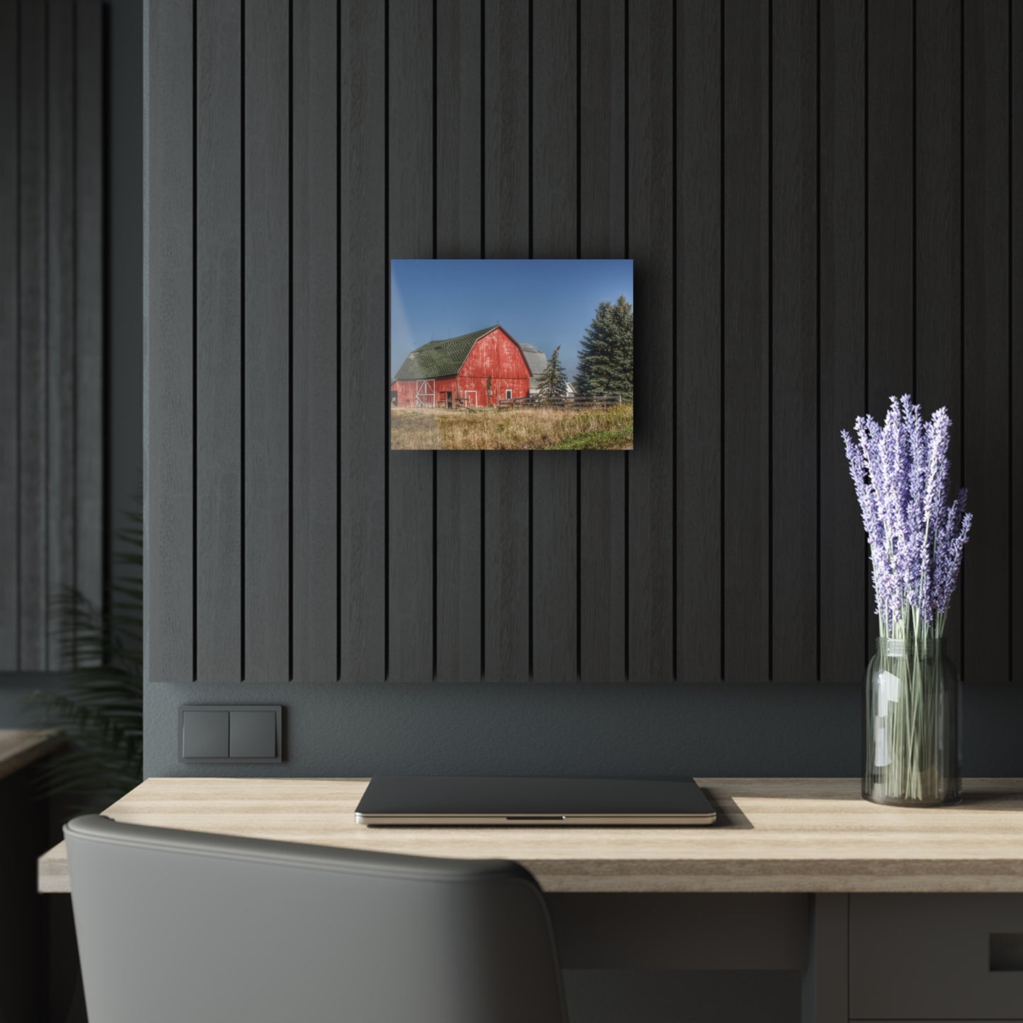 U R There Photography Elmwood Road Red III Rustic Farmhouse Acrylic Wall Print