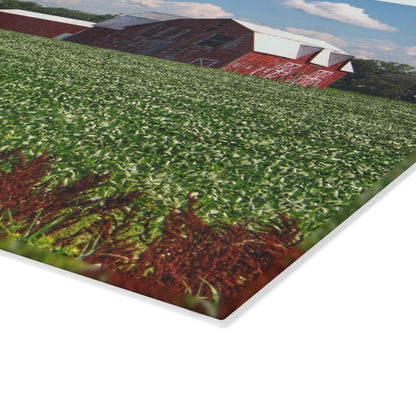 U R There Photography South Gera Road Red Rustic Farmhouse Tempered-Glass Cutting Board