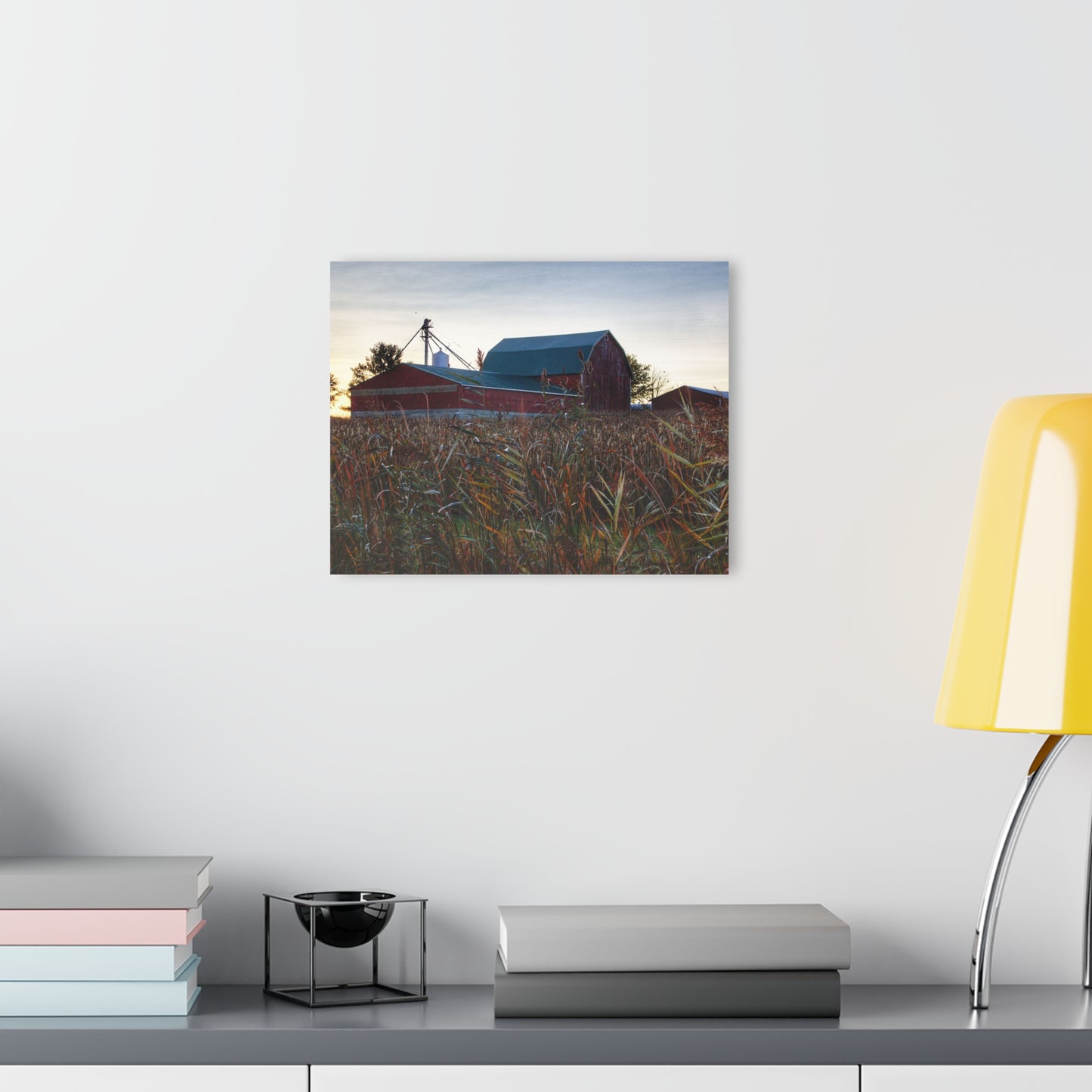 U R There Photography Haines Road Hidden Reds Rustic Farmhouse Acrylic Wall Print