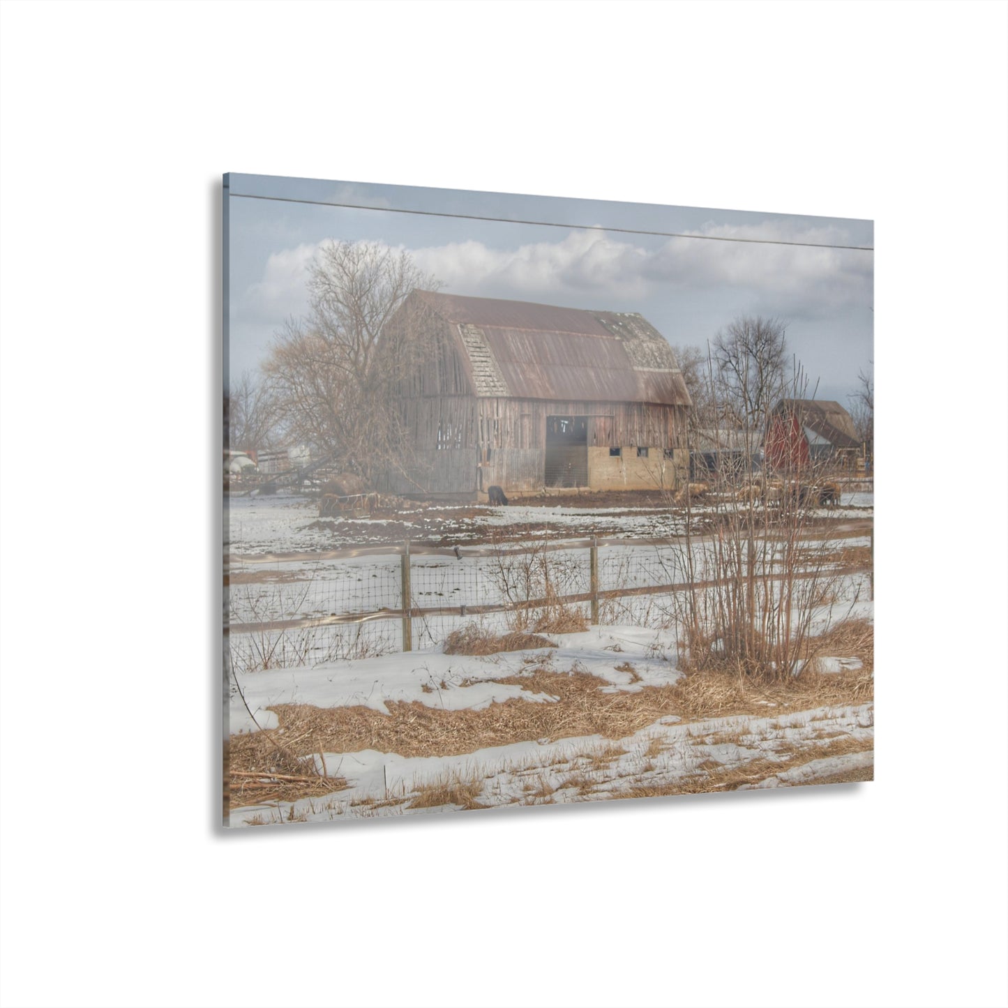 U R There Photography Babcock Road Red Rustic Farmhouse Acrylic Wall Print