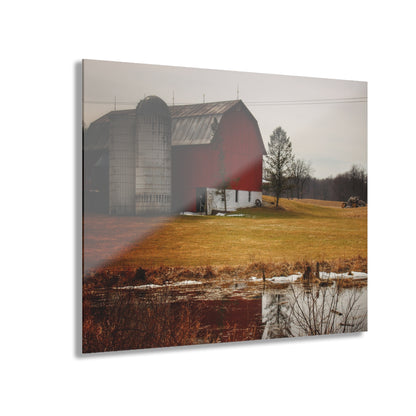 U R There Photography Havens Road Red Rustic Farmhouse Acrylic Wall Print
