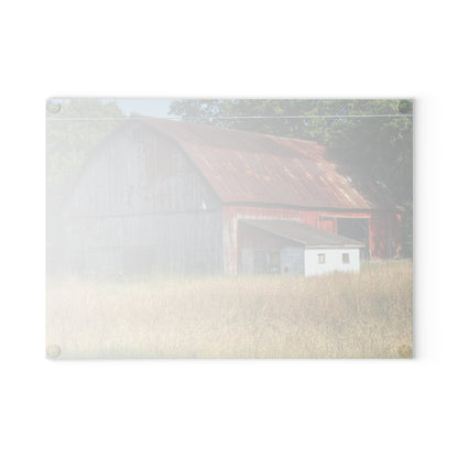 U R There Photography Scott Road Red Rustic Farmhouse Tempered-Glass Cutting Board