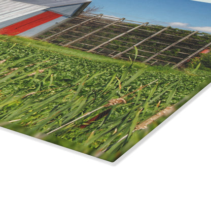 U R There Photography Montrose Farm II Rustic Farmhouse Tempered-Glass Cutting Board