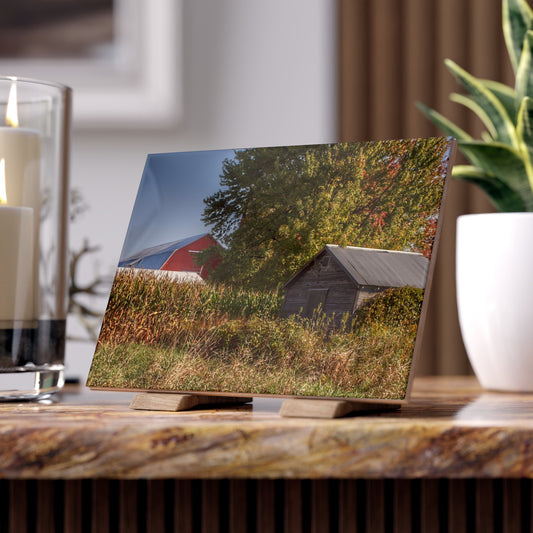 U R There Photography Barnes Road Hidden Red and Little Grey Rustic Farmhouse Decorative Ceramic Tile