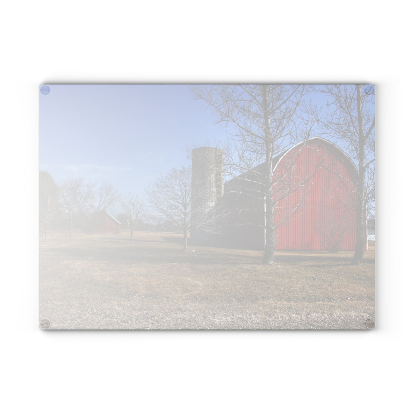 U R There Photography Romeo Plank Road Reds I Rustic Farmhouse Tempered-Glass Cutting Board