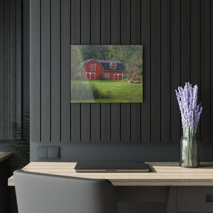 U R There Photography Charming Red Rustic Farmhouse Acrylic Wall Print