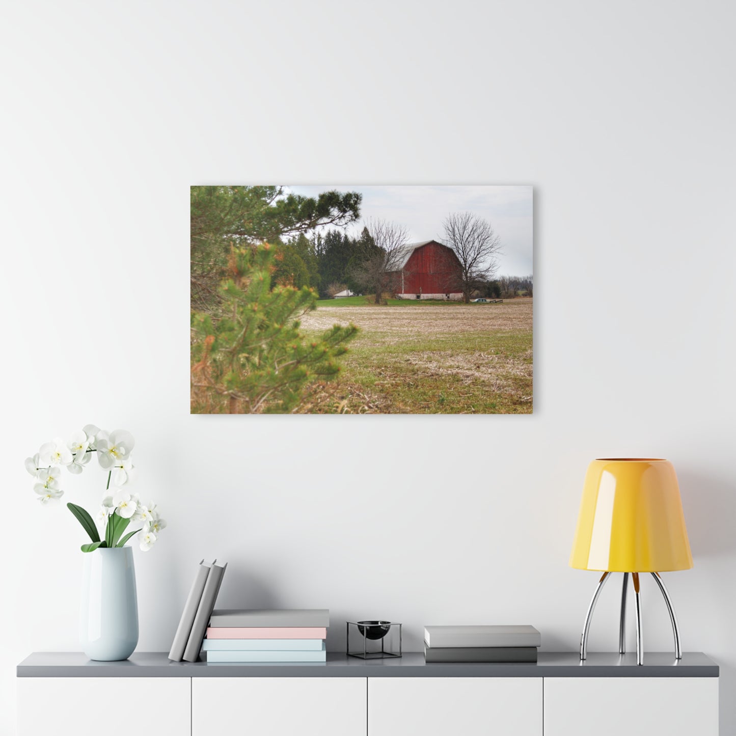 U R There Photography Hidden Millington Road Red Rustic Farmhouse Acrylic Wall Print