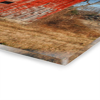U R There Photography Vernor Road Red Rustic Farmhouse Acrylic Wall Print