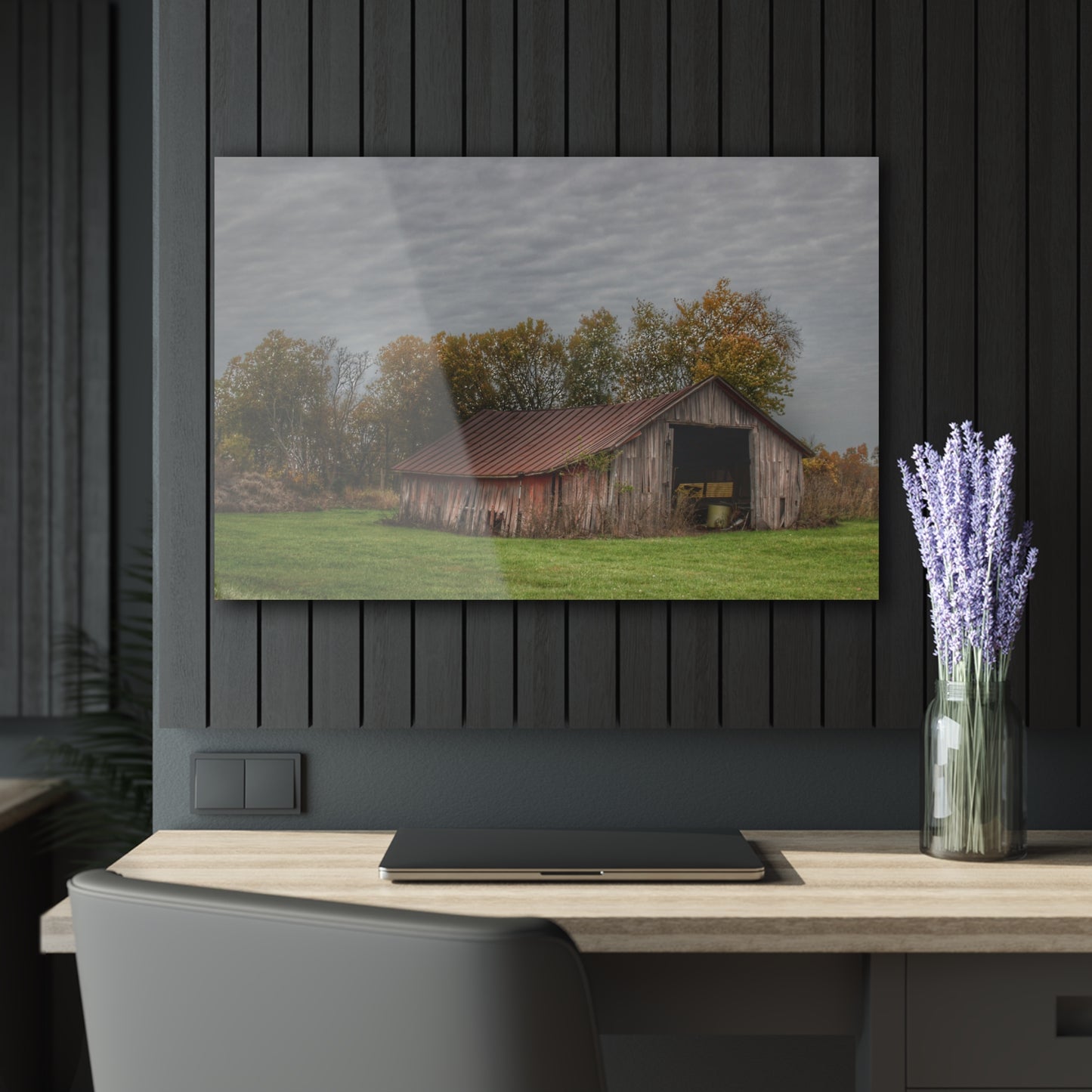 U R There Photography Stewart Road Little Grey Rustic Farmhouse Acrylic Wall Print